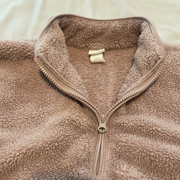 H&M Cozy Mauve Quarter-Zip Fleece Plush Pullover Size M - Picture 3 of 5